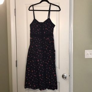 Strawberry Print Button Front Dress